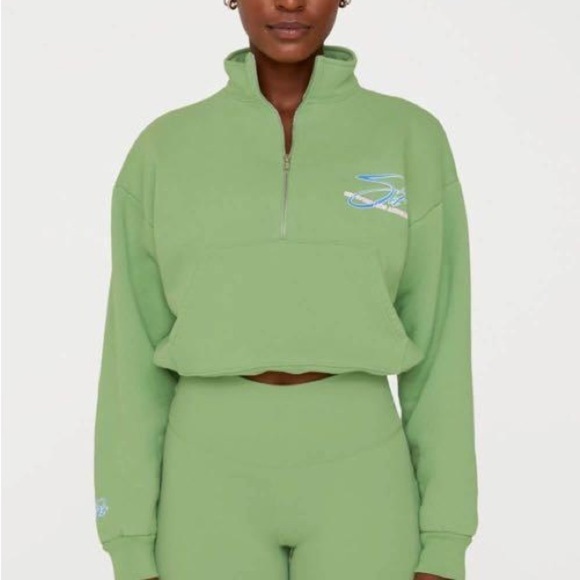 Set Active Green Half Zip Pullover - Picture 1 of 10